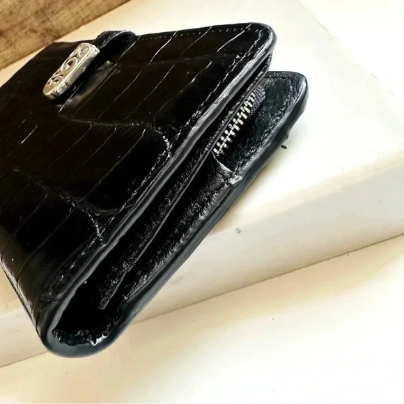 Brighton Heritage Collection Mingle Croc Embossed Large Clutch Wallet Black - Picture 4 of 11
